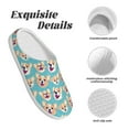 thumbnail image 5 of Xecao Cute Corgi Head Print Cotton Slippers Fuzzy Warm Cozy Slippers Non Slip House Slippers For Indoor Outdoor Cotton Slippers House Slippers-8, 5 of 7