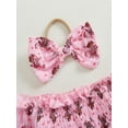 thumbnail image 6 of Miaouyo Baby Girl Bow Football Romper Shirred Long Sleeve Romper with Bow Headband 2 Piece Set, 6 of 9