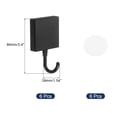 thumbnail image 2 of Ganchos adhesivos Uxcell, paquete de 6, ganchos adhesivos para pared, ganchos cuadrados para toallas, negro, 2 of 7