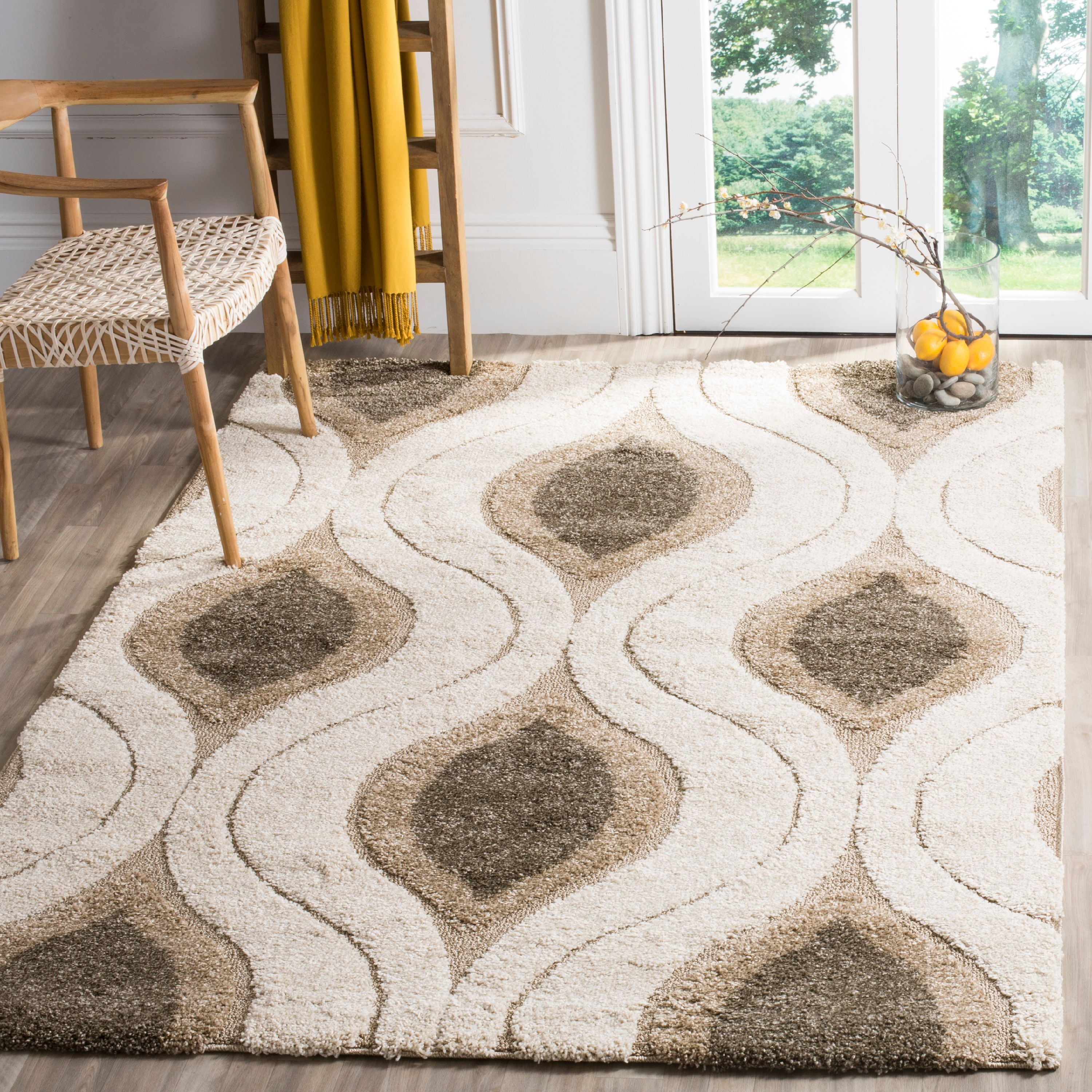 Safavieh Florida Declan Geometric Swirls Shag Area Rug or Runner