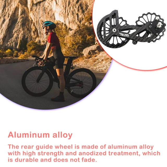 Oversized Ceramic Bearing Rustproof Pulley Rear Derailleur Cage Wear-resistant Hub Guide Wheel Kit Bike Accessories Outdoor Black SD52