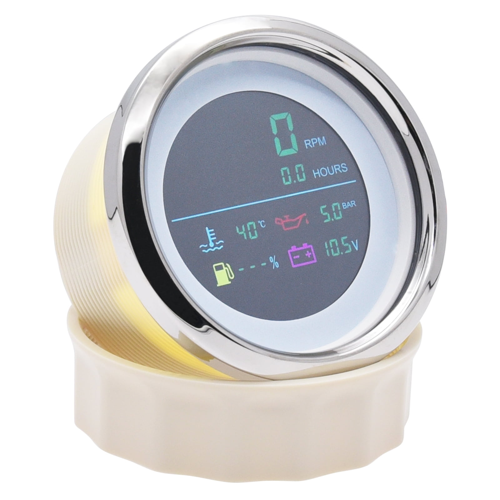 Geloo 6 In 1 LCD Digital Tachometer MultiFunction RPM Gauge with Hour