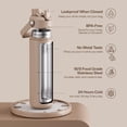 thumbnail image 5 of Insualated Water Bottle with Straw - 12oz Stainless Steel Water Bottle with Dual Spouts, Leak-Proof, BPA-Free, Double Wall Vacuum Keeps Cold for 24 Hours for Sports, Travel (Aquamarine Blue), 5 of 9