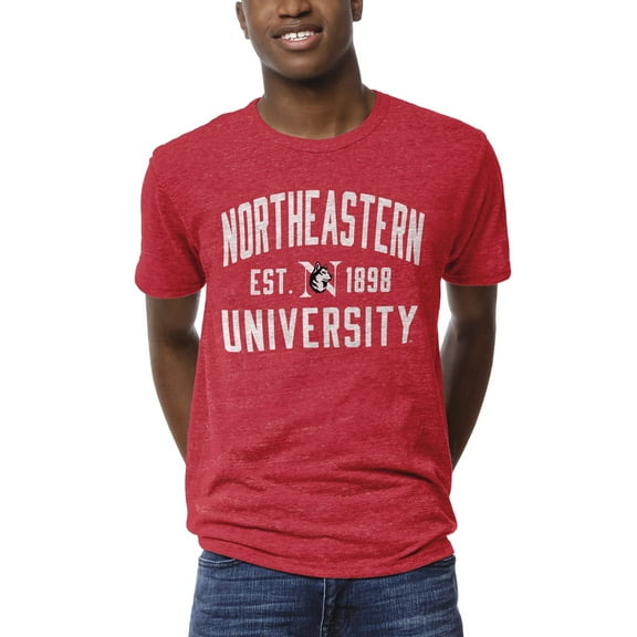 Men's League Collegiate Wear Heather Red Northeastern Huskies 1274 Victory Falls T-Shirt