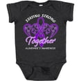 thumbnail image 3 of Inktastic Staying Strong Together Alzheimer's Awareness Purple Ribbon Boys or Girls Baby Bodysuit, 3 of 5