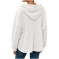 thumbnail image 4 of Miluxas Womens Oversized Hoodies Sweatshirts Solid Casual Lantern Long Sleeve Drawstring Peplum Hem Loose Hooded Pullover Tops White XL(XL), 4 of 9