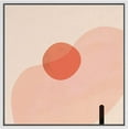 thumbnail image 3 of PixonSign Framed Canvas Print Wall Art Geometric Mid-Century Orange and Pink Shapes Abstract Circle Illustrations Modern Art Relax/Calm Warm for Living Room, Bedroom, Office - 16"x16" White, 3 of 5
