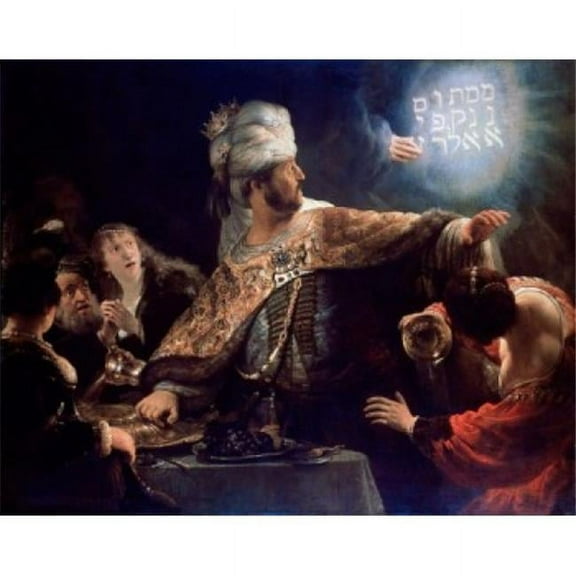 Posterazzi SAL900672 Belshazzars Feast SD 1635 Rembrandt Harmensz Van Rijn1606-1669 Dutch Oil on Canvas National Gallery London Poster Print - 18 x 24 in.