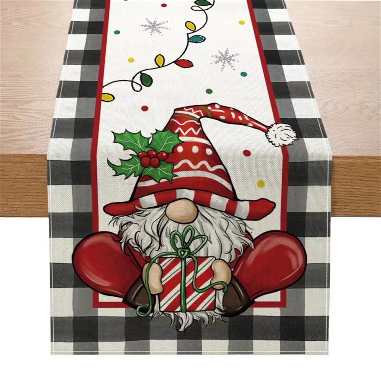 Pvdgvd Nappe en Lin Drapeau de Table de Noël Maison Restaurant Salon Salle à Manger Intérieur et Extérieur Rouge