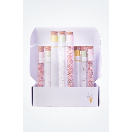 Natural Bath Salts Gift set in 8 Glass Tubes, Luxurious Bath Experience by Lizush
