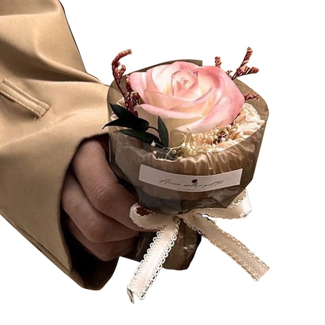 Mini ramo de rosas falsas hecho a mano, girasol artificial, decoración floral, aniversario, cumpleaños, regalo romántico para mujeres, esposas y madres.