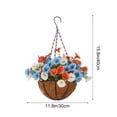 thumbnail image 3 of Independence Day Spring Simulation Flower Basket Patriotic Hanging Basket Decor Red White Blue for 4th of July Memorial Day Veterans Day Front Door Porch Wall Home Party Decorations Housewarming Gift, 3 of 6