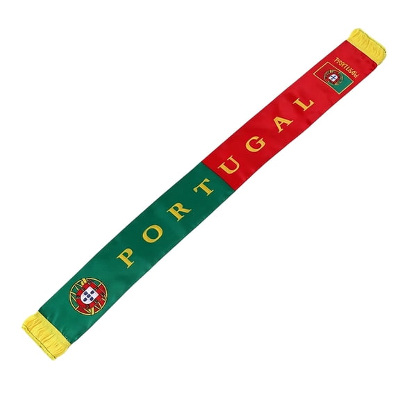 Win s Way Portugal National Team Satin Fan Scarf, Lightweight HD Double Print Soccer Souvenir Decorative Prop For Game Day Graduation Party Indoor Outdoor Sports Celebrations