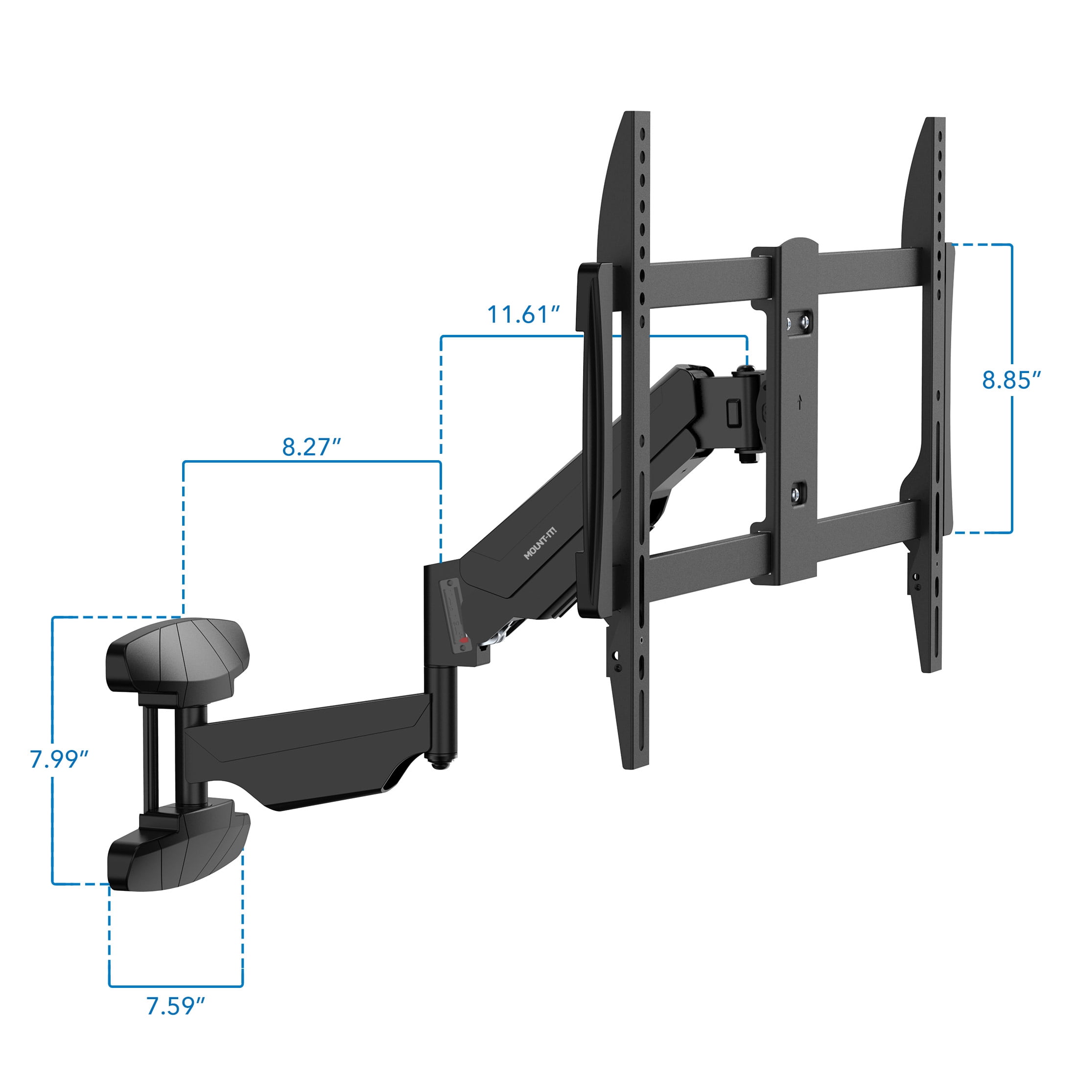Mount-It! Pull Down TV Mount, Drop Down Wall Mount with Gas Spring Arm, Height-Adjustable TV Mount for 37-80 Inch TVs, Full Motion Swivel Tilt Bracket for Fireplace, Fits VESA 600x400, Up to 88 lbs