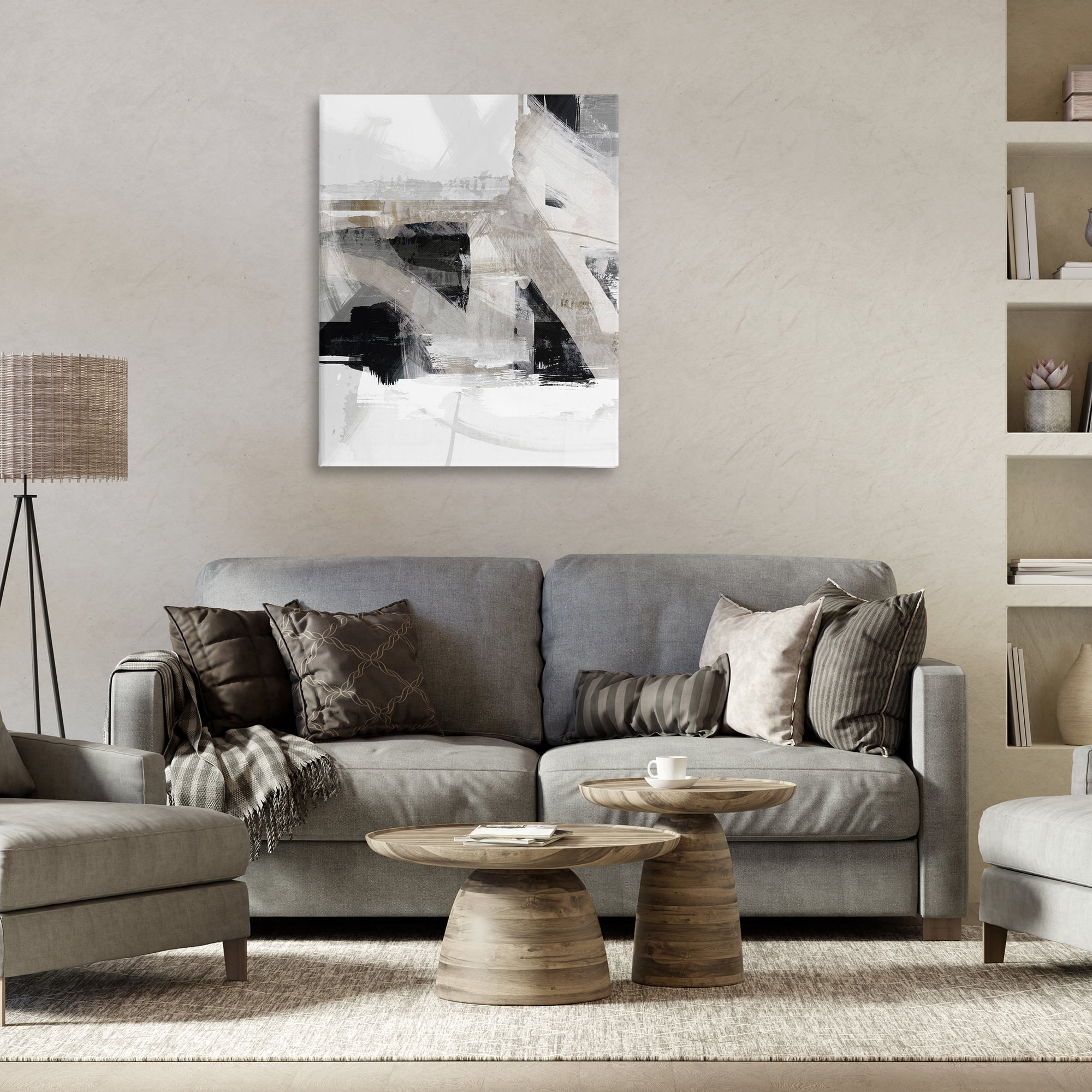 Stupell Industries Urban Industrial Complex Abstract Painting Gallery Wrapped Canvas Art Print Wall Art, 30 x 40