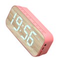 thumbnail image 3 of Reloj despertador con altavoz Bluetooth, reloj digital con altavoz Bluetooth, espejo, pantalla digital, reloj despertador para dormitorio, oficina, rosa, 3 of 8