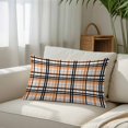 thumbnail image 3 of Orange Black Plaid Standard Size Pillow Cover, Pillowcase Protectors with Zipper, Breathable Decorative Throw Pillow Case Cover, Farmhouse Orange Black Checkered Pillow Shams for Couch Sofa 20x26Inch, 3 of 8
