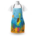 thumbnail image 3 of Deep Sea Apron, Funny Turtle and Different Fish Types in the Bottom of the Ocean Nautical Theme, Unisex Kitchen Bib with Adjustable Neck for Cooking Gardening, Adult Size, Multicolor, by Ambesonne, 3 of 4