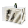 thumbnail image 3 of ToppiJoy 100*50*70cm Air Conditioner Fence, Metal Outdoor Privacy Screen Panels, Freestanding Wall Divider Decorative Fencing for Outside Garden Porch Patio, 4 Panels, White, 3 of 13
