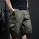 thumbnail image 3 of Pantalones cortos para hombre, anchos, holgados, de gran tamaño, con botones, pantalones cortos cargo para hombre, sueltos, populares, elegantes, casuales, de algodón, vintage, nuevos en Y2k, 3 of 5