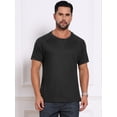 thumbnail image 4 of DARING DIVA Men's Waffle Fabric Classic Crew Neck Raglan Short Sleeves L Black, 4 of 7