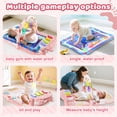thumbnail image 3 of WonderStone Baby Gym Playmat for Infant,Tummy Time Water Mat with 5 Infant Sensory Baby Toys & Musical Piano Activity for 0-36 Months Boys Girls，Pink, 3 of 9