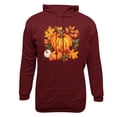 thumbnail image 4 of WREESH Graphic Hoodies for Men Thanksgiving Turkey Print Long Sleeve Casual Streetwear Pullover Sweatshirt with Pocket Wine, 4 of 5