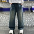 thumbnail image 6 of Little Boys Baggy Jeans Vintage Toddler Denim Pants Elastic Waisted Casual Joggers Trendy Cute Boys Straight Leg Jeans Size 7, 6 of 6