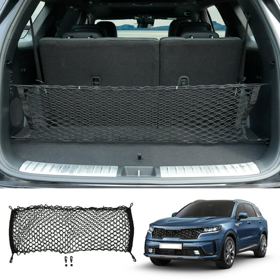 Cargo Net for 2014-2025 Kia Sorento Truck Bed Cargo Net 3.18'×1.15' Double Layer Envelope Style Dense Mesh Trunk Organizer for 2024 Sorento Exterior Accessories
