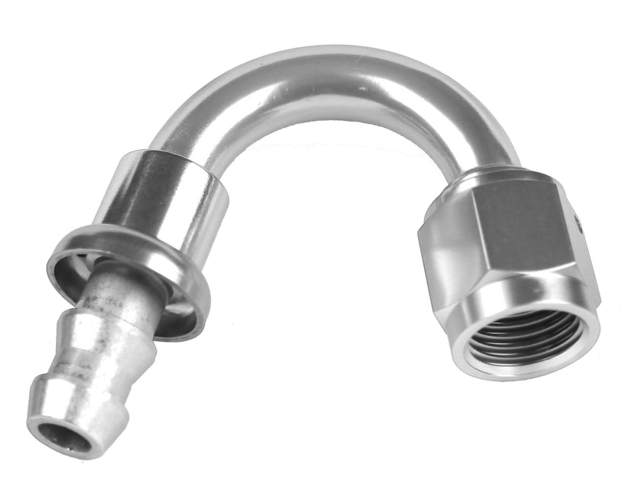 -08 150 Degree AN Hose End Push Lock - Black