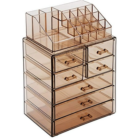 Sorbus Acrylic Cosmetic Makeup and Jewelry Storage Case Display ...