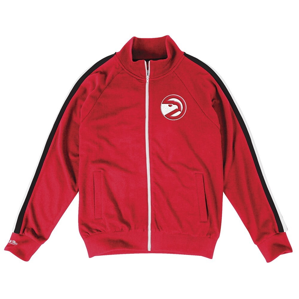 Atlanta Hawks NBA Mitchell & Ness Red "Division Champs" Vintage French Terry Track Jacket Jacket For Men by Mitchell & Ness