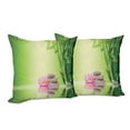thumbnail image 6 of Ambesonne East Throw Pillow Cover 2 Pack, Garden Peaceful Mind, 18", Green Pink, 6 of 6