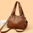 thumbnail image 4 of Bolsos de mano de piel auténtica suave para mujer, bolso de hombro vintage, bolso de mano de diseñador de lujo para mujer, bolsos de mano de gran capacidad, Sac A Main, 4 of 5