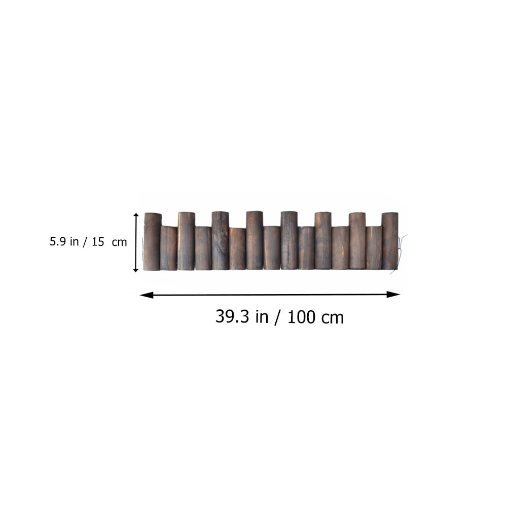 Uneven Solid Log Edging Patio Wood Garden Edging Border Carbonized Fence