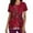 Red, variant on Lolmot Womens Scrubs Tops Summer V-Neck Short Sleeve Casual Fashion Christmas Printed Cute Lightweight Nurse Working Uniform Holiday Workwear