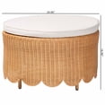 thumbnail image 6 of bali & pari Teresa Bohemian Light Honey Scalloped Rattan Ottoman, 6 of 6