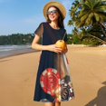 thumbnail image 4 of Vsdgher Chips de Poker pour Femmes Été 2025 Robes Midi Maxi Décontractées Légères Manches Courtes Col Rond Robe de Plage, 4 of 6
