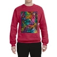 thumbnail image 3 of Colorful Cat Portrait | Cat Lover Owner | Dean Russo Art Animal Lover Unisex Crewneck Sweatshirt, Vintage Heather Red, 2XL, 3 of 5