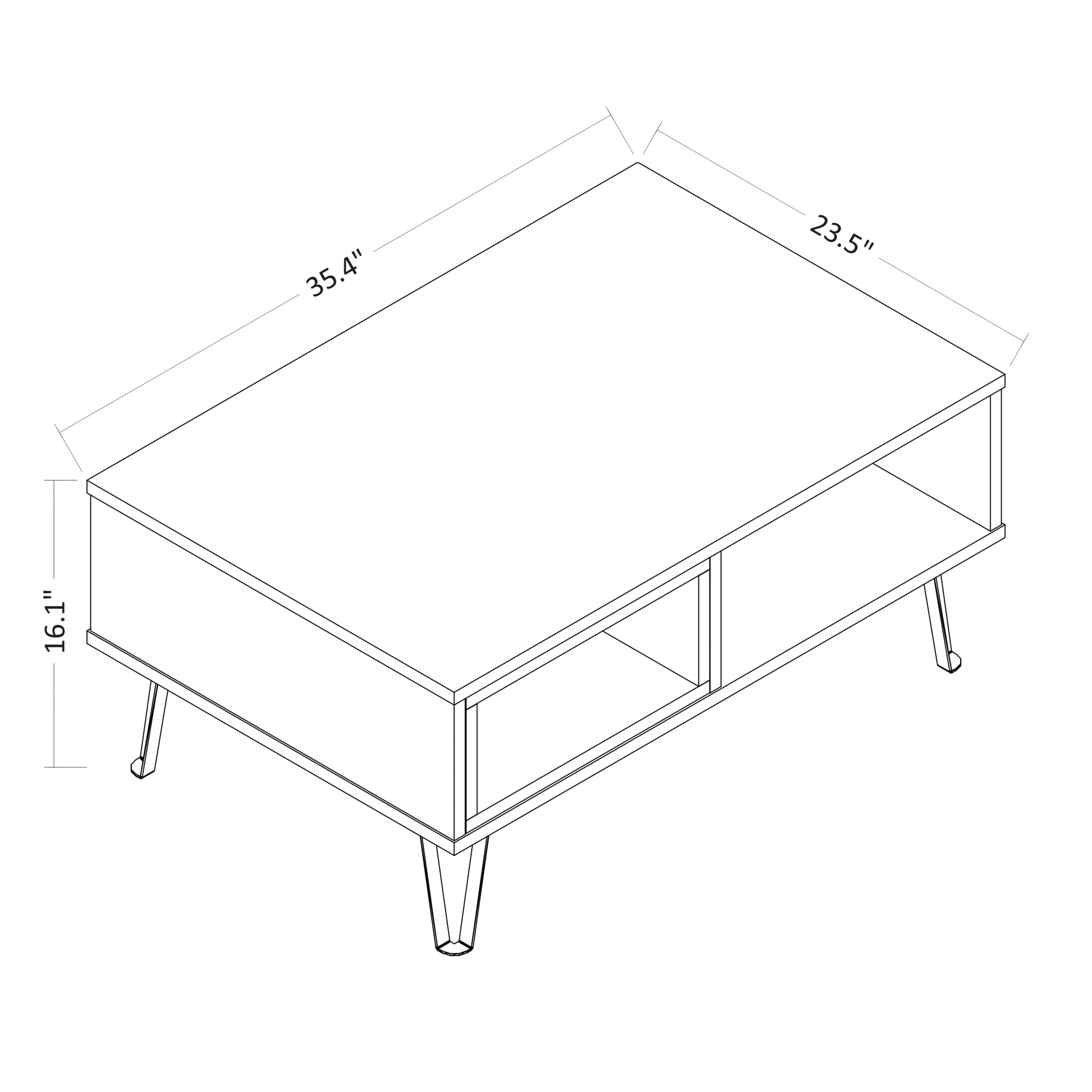 Ada Home Decor Furniture Wenge Mendoz Modern Coffee Table with Storage Shelf