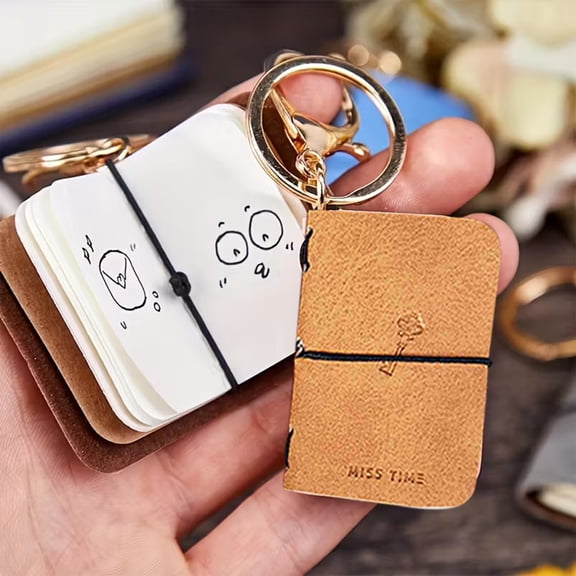 chaungfeng Yellow Miniature Travelers Notebook (1.89"x2.64"), Handmade Tiny Leather Travels Notebook, Vintage Mini Notebook Diary Journal, Pocket Diary Binding