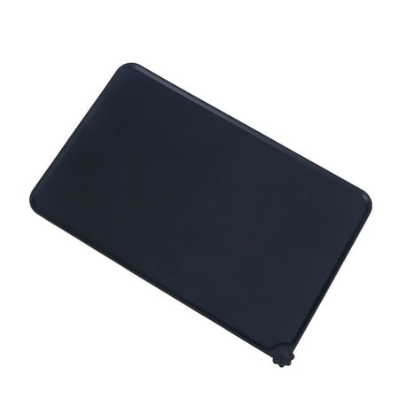 

Pet Feeding Mat Food Grade Silicone Waterproof Pets Food Mat Non Dog Bowl Placemat for Puppy Cat Kitty (Black)