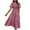 Pink summer dresses for women, variant on Summer Saving Wycnly Summer Dresses for Women Beach Casual Elastic Waist Flowy Ruffle Swing A Line Long Sundress 2024 Short Sleeve V-Neck Solid Maxi Formal Dress Wine XL