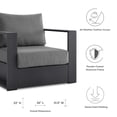 thumbnail image 3 of Lounge Chair Armchair, Grey Gray, Aluminum, Metal, Fabric, Modern Contemporary, Outdoor Patio Balcony Cafe Bistro Garden Furniture Hotel Hospitality, 3 of 8