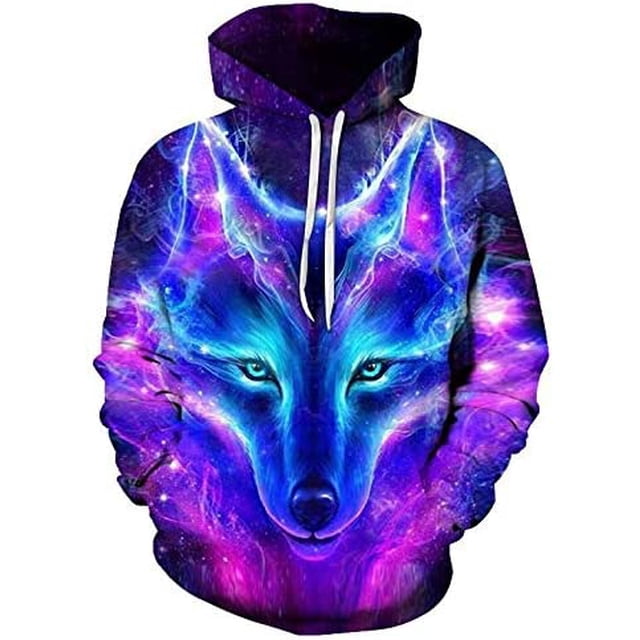 "Xishao Sudadera con Capucha De para Hombre, Ropa De Calle Holgada con Estampado De Lobo En 3D, Ropa De Calle Divertida De Animal, Hip Hop, Primavera Y Otoño" Xishao ropa