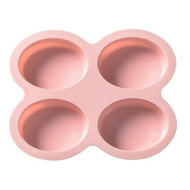 Oval Shape Mold 4-Cavity Non-stick Silicone Soap Making Mold Cake Baking Mold