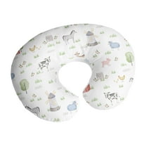 Sweet Jojo Designs Farm Animals Gray Green Grey Red Nursing Pillow Cover Case (Pillow Not Included) (Pillow NOT Included)
