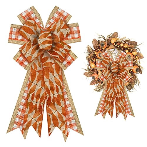 Guirnalda ALIBBON, diseño de búfalo, tamaño grande, naranja otoñal, 29 x 53 cm