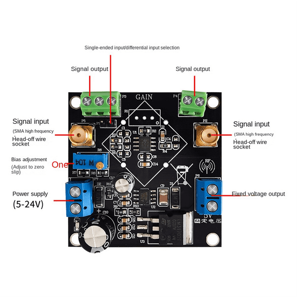 AD620 Voltage Amplifier Module Millivolt Microvolt Small Signal