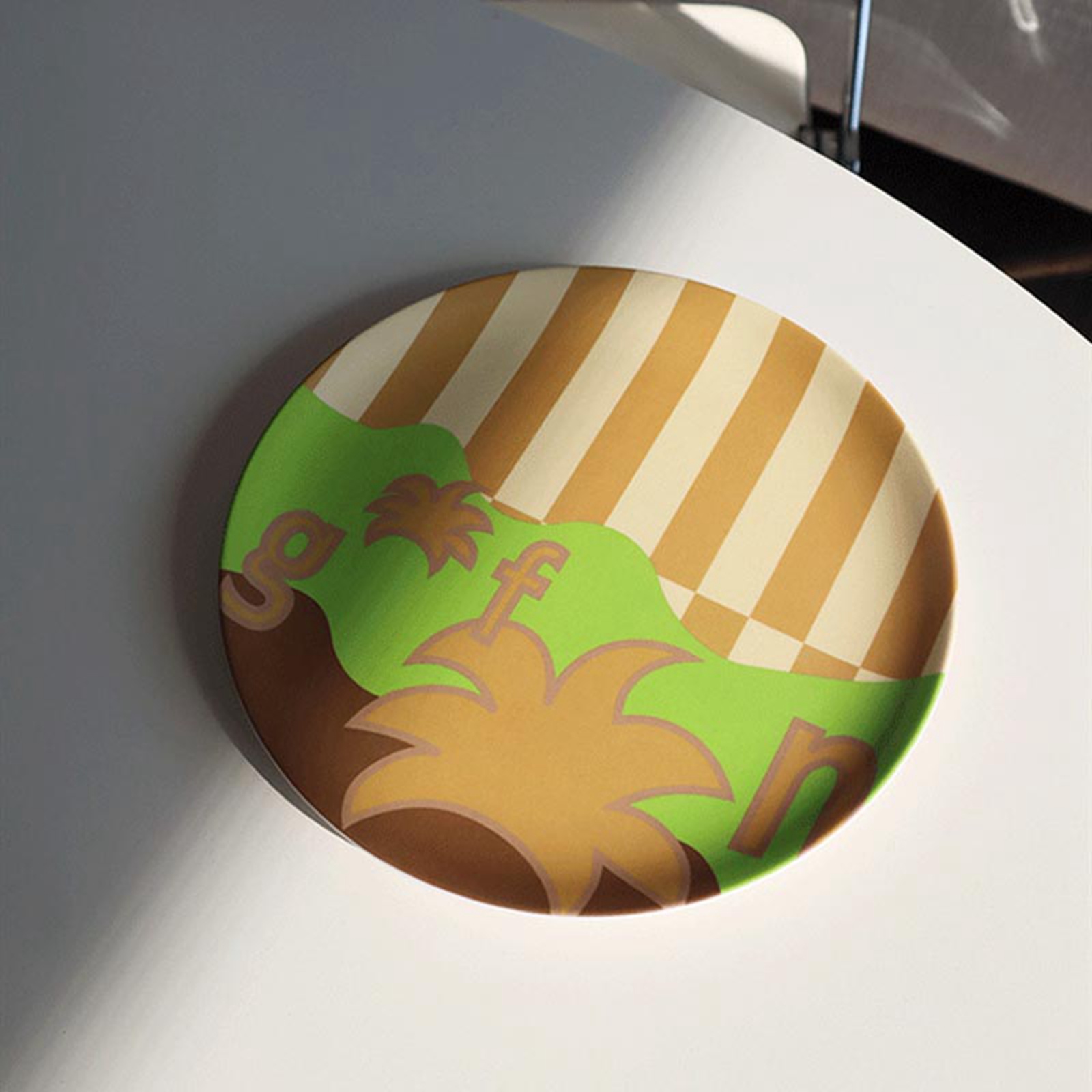 Bamboo Fiber Flat Plastic Plates Dishwasher & Microwave Safe